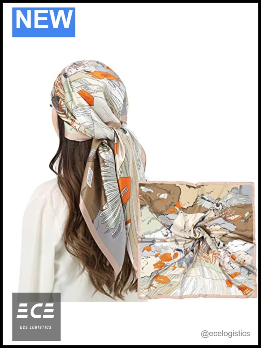 100% Mulberry Silk Scarf 35x35 Square Head Hair Wrap Sleeping Neck Scarf